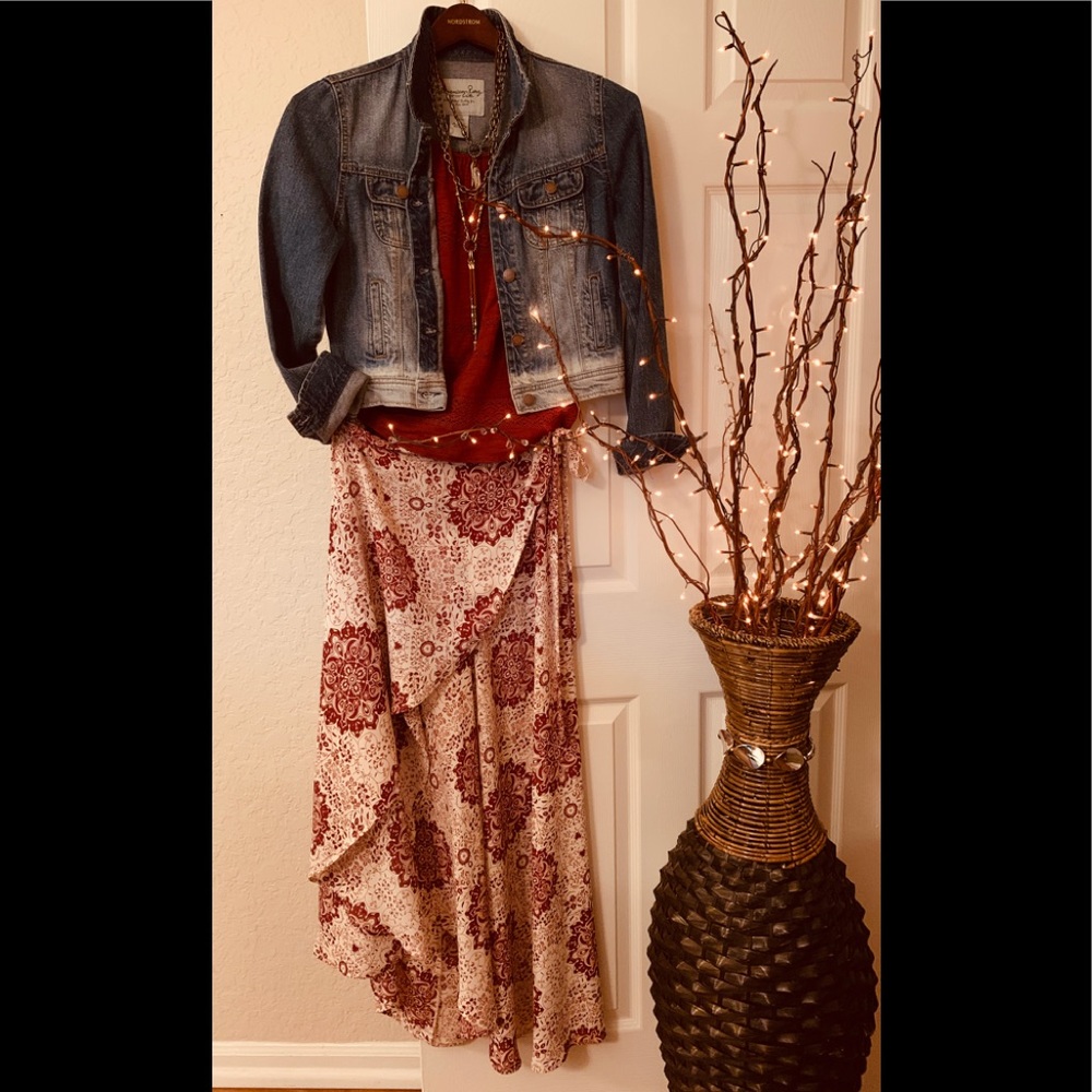 American Rag long wraparound skirt.